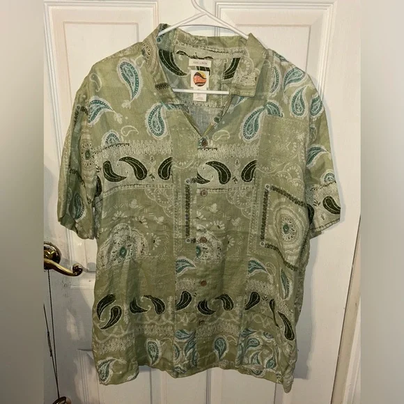 C&C California 100% Linen Short Sleeve Men's Shirt Size L - Picture 1 of 3